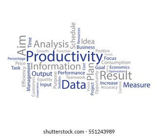 Business word cloud, blue and gray