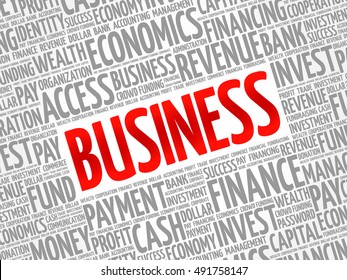 BUSINESS word cloud collage, business concept background