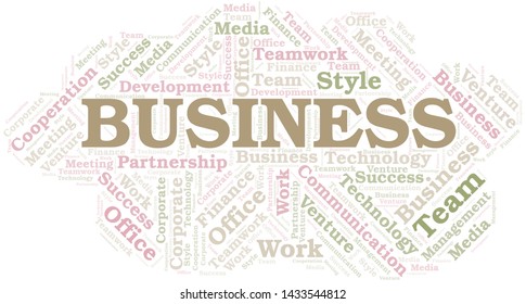 Business word cloud. Collage made with text only.