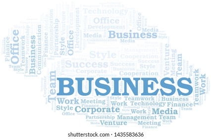 Business word cloud. Collage made with text only.