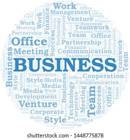 Business word cloud. Collage made with text only.