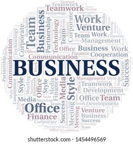 Business word cloud. Collage made with text only.