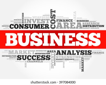 Business word cloud, business concept