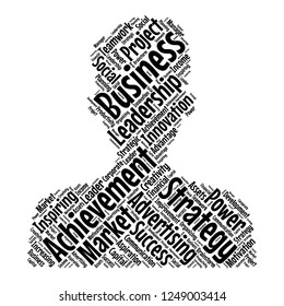Business word cloud in human shape , vector file for EPS10