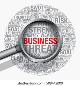 Business word cloud management concept, vector presentation template
