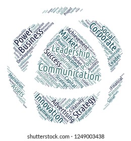 Business word cloud in world shape as color, vector file for EPS10