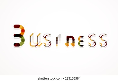 Business word keyword font, minimal line design