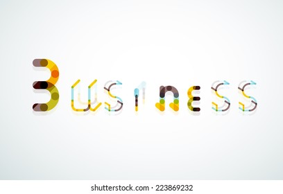 Business word keyword font, minimal line design