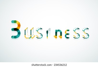 Business word keyword font, minimal line design