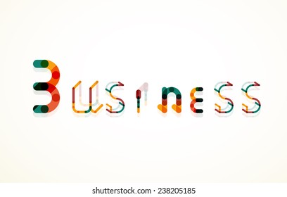 Business word keyword font, minimal line design