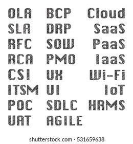 IT Business Word with Scribble effect - Service management, Software development, Clound computing