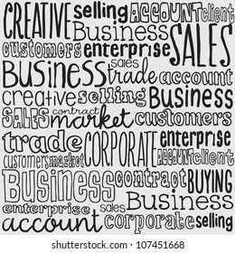 Business words seamless vector pattern