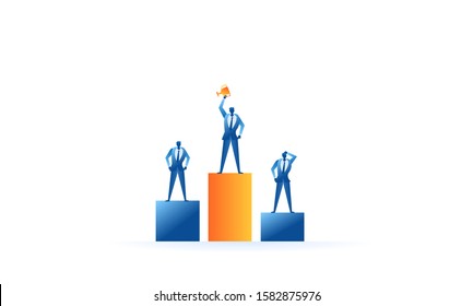 Business work concept illustration about winner goal team work