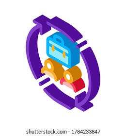 vector de icono de ciclo de trabajo y negocio. señal de negocios isométricos y de ciclo de trabajo. ilustración de símbolo aislado de color