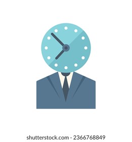 Vector plano del icono de la hora de trabajo comercial. Tiempo de oficina. Trabajo remoto aislado