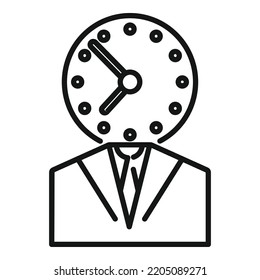 Business work hour icon outline vector. Office time. Remote worker