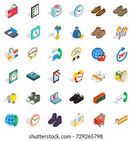 Business work icons set. Isometric style of 36 business work vector icons for web isolated on white background