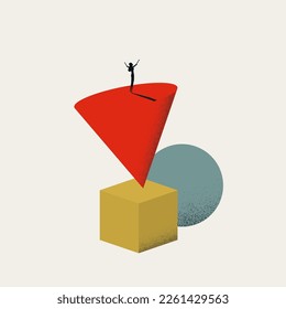 Business and work life balance abstract vector concept. Symbol of equlibrium, success, lifestyle. Minimal design eps10 illustration.