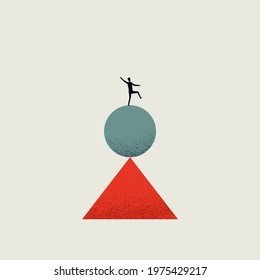 Business and work life balance vector concept. Symbol of success, equality and harmony. Minimal eps10 illustration.