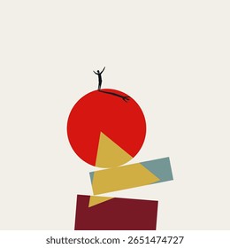 Conceito de vetor de equilíbrio de vida profissional. Símbolo de equilíbrio, estabilidade, sucesso, harmonia. Ilustração de design mínimo eps10.