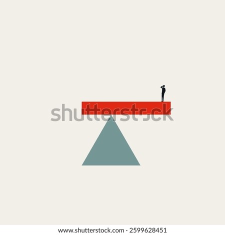Business and work life balance vector concept. Symbol of harmony, decision, choice, challenge. Minimal design eps10 illustration.