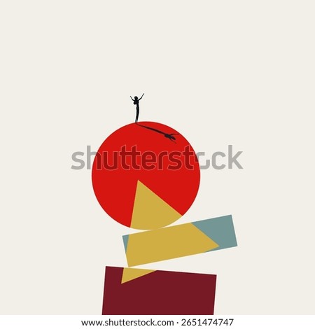 Business work life balance vector concept. Symbol of equilibrium, stability, success, harmony. Minimal design eps10 illustration.