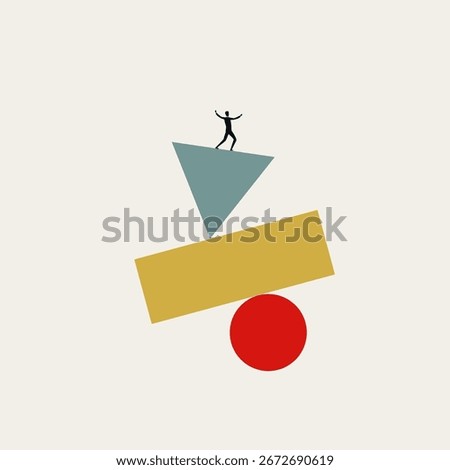 Business and work life balance vector concept. Symbol of wellbeing, harmony, success. Minimal design eps10 illustration.
