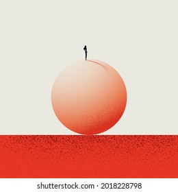 Business work life balance for a woman, vector concept. Symbol of success, lifestyle, career. Minimal eps10 illustration.