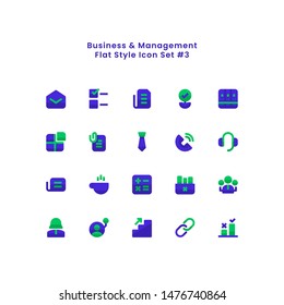 Business and Work Management Minimal Flat Style Icon Set Vector Illustration