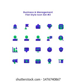 Business and Work Management Minimal Flat Style Icon Set Vector Illustration
