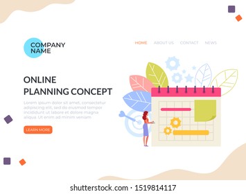 Business work planning concept. Vector flat cartoon graphic design illustration