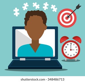 Business work and solutions graphic design, vector illustration 