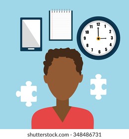Business work and solutions graphic design, vector illustration 