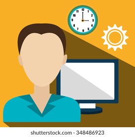 Business work and solutions graphic design, vector illustration 