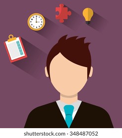 Business work and solutions graphic design, vector illustration 