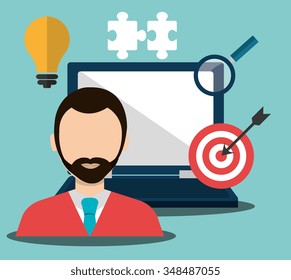 Business work and solutions graphic design, vector illustration 