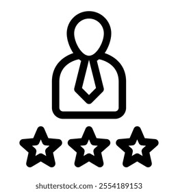 Business work star icon with simple and line style