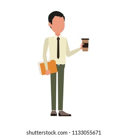 Business worker with coffee cup