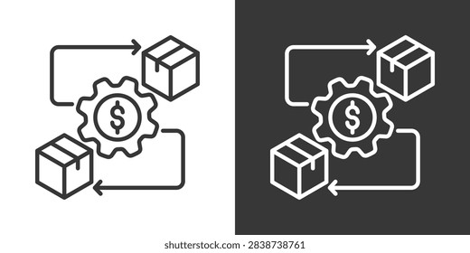 Business Workflow Icon Set Vector Collection Isolated In Black And White