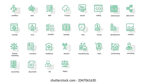Business workflow icons for Software Vendors and any IT business.