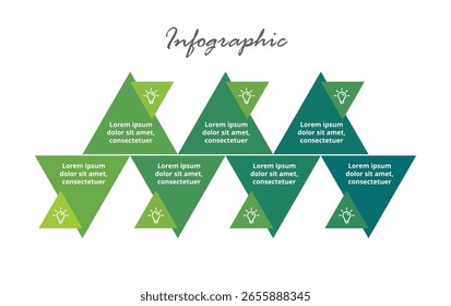 Business Workflow Infographic Featuring 7 Strategy Steps for Timeline Planning, Marketing Campaigns, and Presentation Graphics.