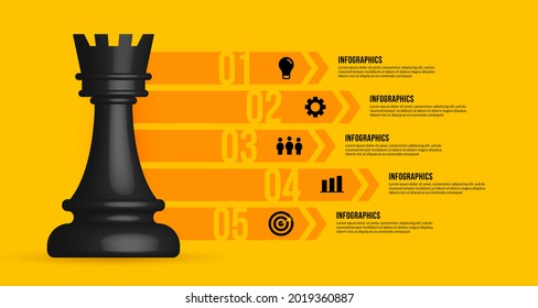 plantilla infográfica de flujo de trabajo de negocios, concepto realista de estrategia y planificación de negocio