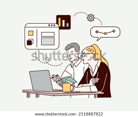 business workflow, time management, planning, task app, teamwork, meeting. Hand drawn style vector design illustrations.