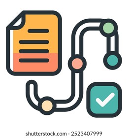 Business Workflow Vector Line Icon Symbol