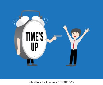 Business workforce Concept. time's up clock .