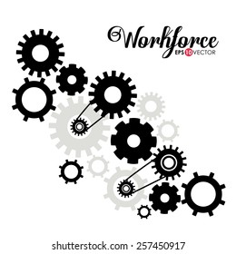 Business and Workforce over white background, vector illustration