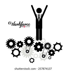 Business and Workforce over white background, vector illustration