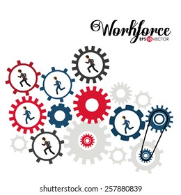 Business and Workforce over white background, vector illustration