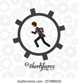 Business and Workforce over white background, vector illustration