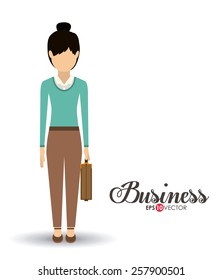 Business and Workforce over white background, vector illustration
